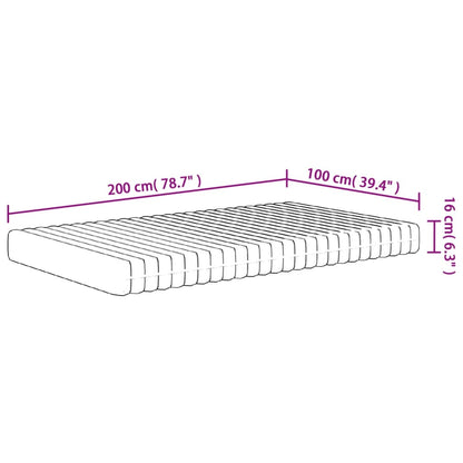 vidaXL Στρώμα Αφρού Medium Soft 100x200 εκ.