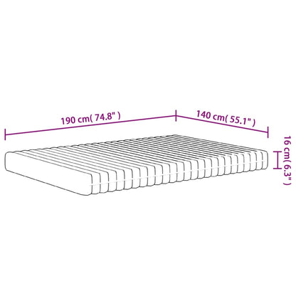 vidaXL Στρώμα Αφρού Medium Soft 140x190 εκ.