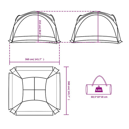 vidaXL Μπλε Τέντα Εκδηλώσεων 360x360x215 εκ. από Ταφτά 185T