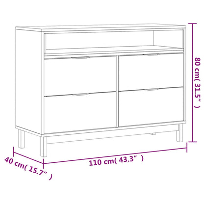 vidaXL Συρταριέρα FLAM 110 x 40 x 80 εκ. από Μασίφ Ξύλο Πεύκου