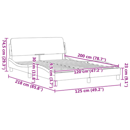 vidaXL Σκελετός Κρεβατιού Χωρίς Στρώμα Μαύρο 120x200 εκ. Υφασμάτινο