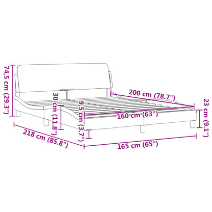 vidaXL Σκελετός Κρεβατιού Χωρίς Στρώμα Μαύρο 160x200 εκ. Βελούδινο