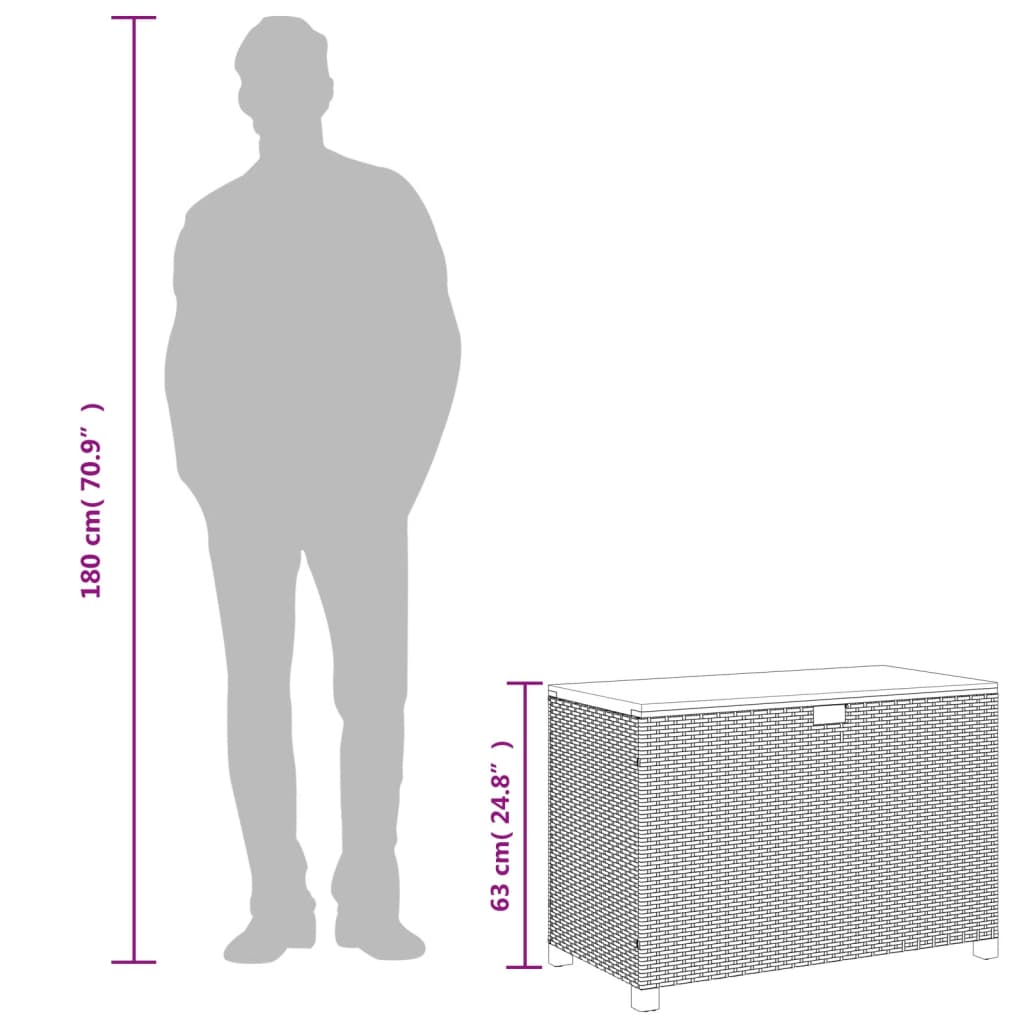 vidaXL Κουτί Αποθ. Κήπου Μπεζ 110x55x63 εκ. Συνθ. Ρατάν/Μασίφ Ακακία