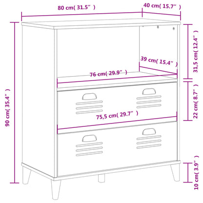 vidaXL Βιβλιοθήκη VIKEN Λευκή 80x40x90 εκ. από Επεξεργασμένο Ξύλο