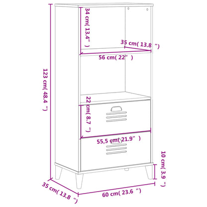 vidaXL Βιβλιοθήκη VIKEN Λευκή 60x35x123 εκ. από Επεξεργασμένο Ξύλο