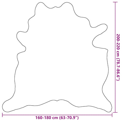 vidaXL Μαύρο Χαλί 180 x 220 εκ. από Γνήσιο Δέρμα Αγελάδας