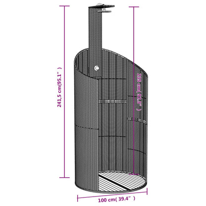 vidaXL Ντους Εξ. Χώρου 100x100x241,5 εκ. Συνθετικό Ρατάν/Ξύλο Ακακίας