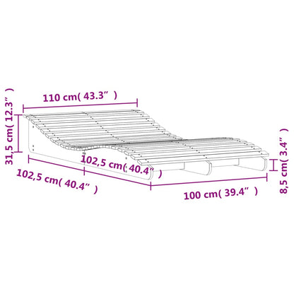 vidaXL Ξαπλώστρα 205x110x31,5 εκ. από Μασίφ Ξύλο Ψευδοτσούγκας