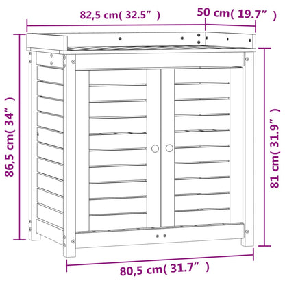 vidaXL Τραπέζι Κηπουρικής με Ράφια 82,5x50x86,5 εκ. Μασίφ Πεύκο