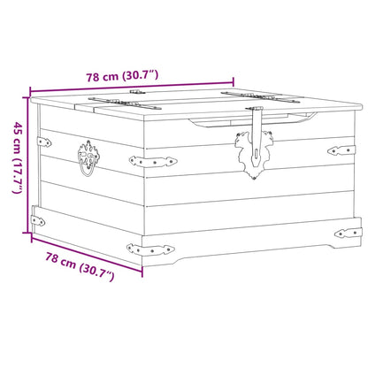 vidaXL Κουτί Αποθήκευσης Corona 78 x 78 x 45 εκ. από Μασίφ Ξύλο Πεύκου