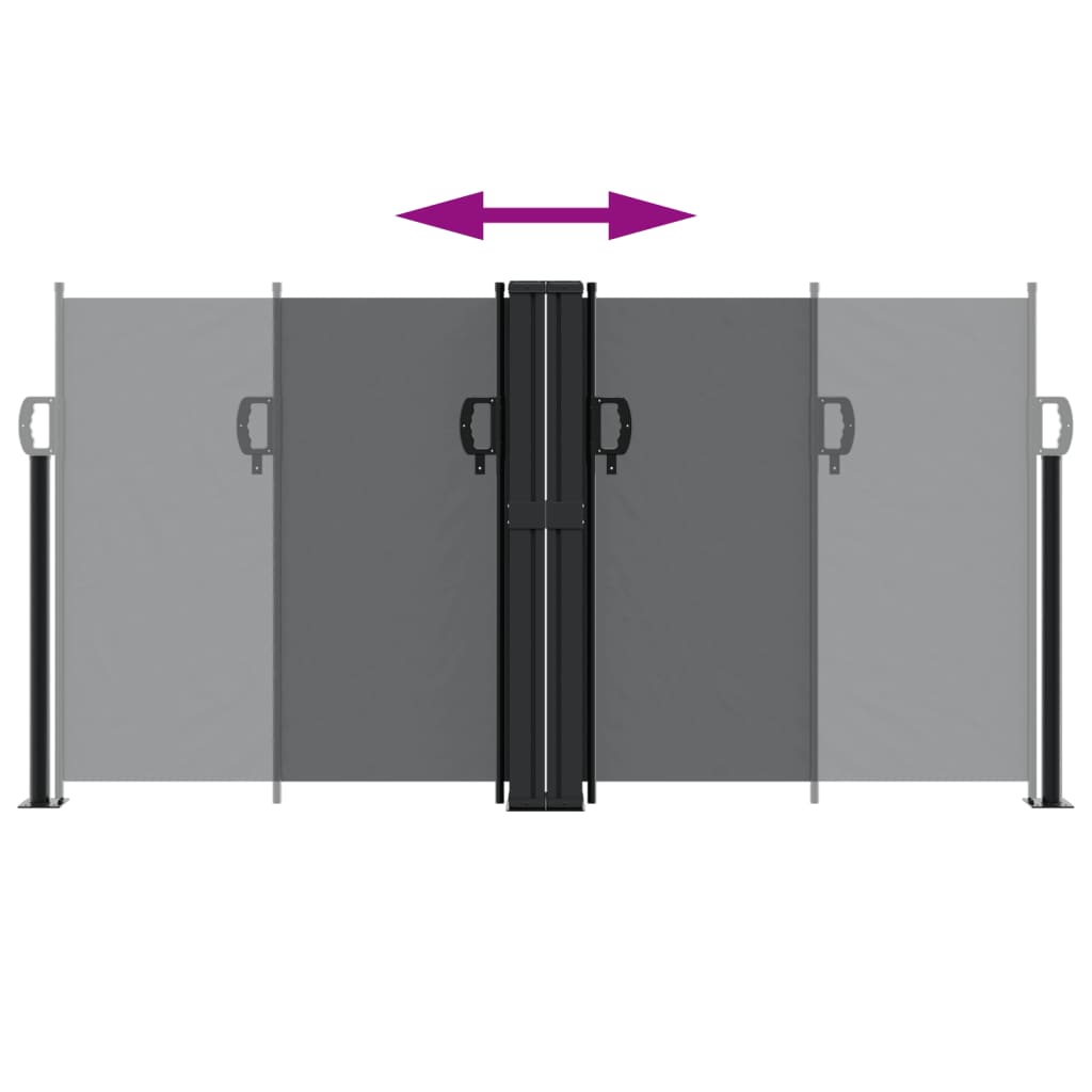 vidaXL Σκίαστρο Πλαϊνό Συρόμενο Μαύρο 120 x 1200 εκ.