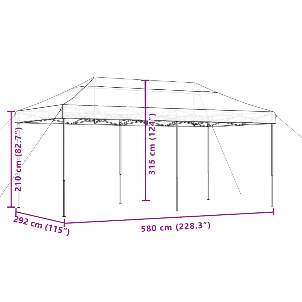 vidaXL Τέντα Εκδηλώσεων Πτυσσόμενη Pop-Up Μπεζ 580x292x315 εκ.