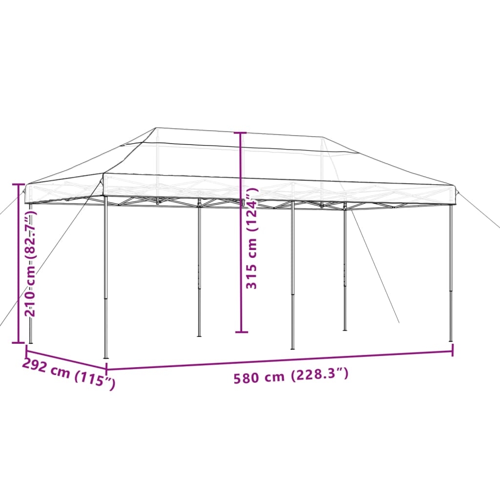 Πτυσσόμενη Τέντα Εκδηλώσεων Pop-Up Μπορντό 580x292x315 εκ.