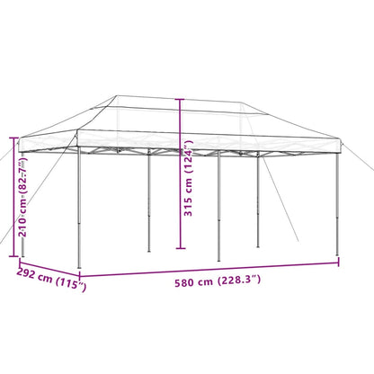 VidaXL Πτυσσόμενη Τέντα Εκδηλώσεων Pop-Up Μάυρη 580x292x315 εκ.