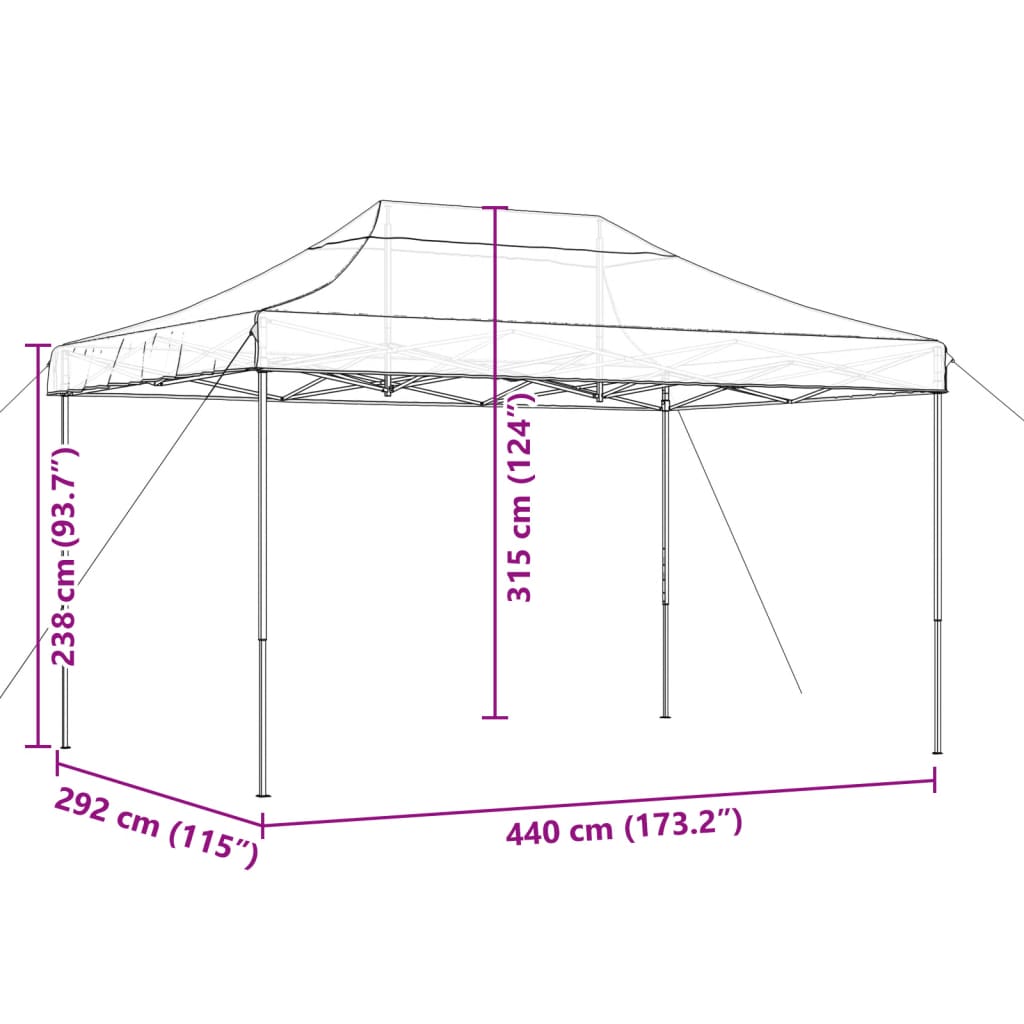 Πτυσσόμενη Τέντα Εκδηλώσεων Pop-Up Μπεζ 440x292x315 εκ.