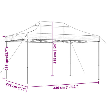 vidaXL Τέντα Εκδηλώσεων Πτυσσόμενη Pop-Up Μπεζ 440x292x315 εκ.