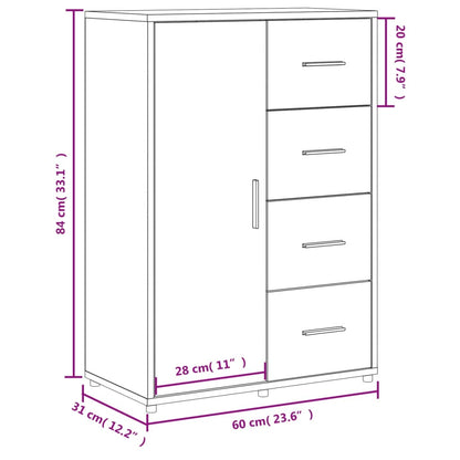 VidaXL Συρταριέρα Καφέ Δρυς 60 x 31 x 84 εκ.