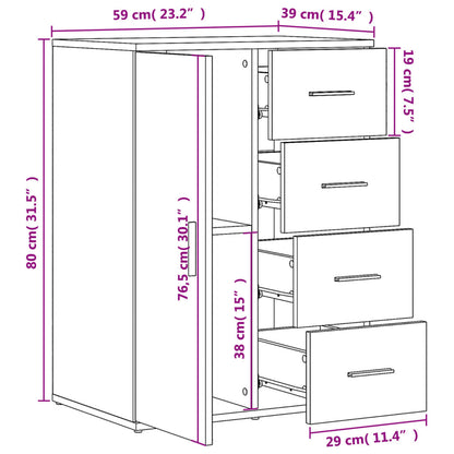 Βοηθητικό Ντουλάπι Καπνιστή Δρυς 59x39x80εκ.