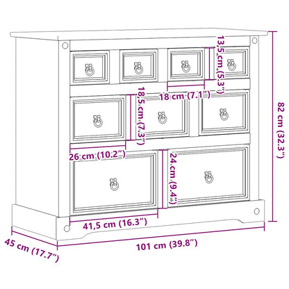 vidaXL Συρταριέρα Corona 101 x 45 x 82 εκ. από Μασίφ Ξύλο Πεύκου