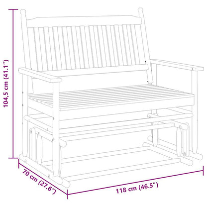 VidaXL Κουνιστό Παγκάκι Λευκό 118x70x104,5εκ. Μασίφ Ξύλο Λεύκας