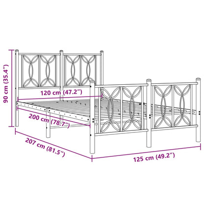 vidaXL Πλαίσιο Κρεβατιού Λευκό 120x200εκ. με Κεφαλάρι