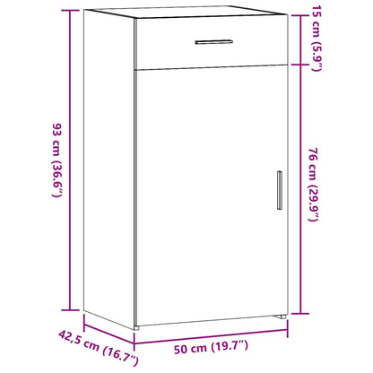 vidaXL Συρταριέρα Λευκή 50x42,5x93 εκ. από Επεξεργασμένο Ξύλο