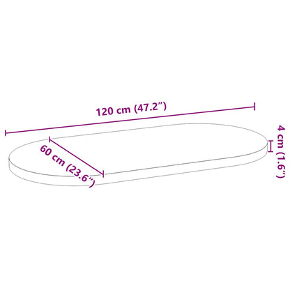 vidaXL Επιτραπέζια επιφάνεια Σκούρο Καφέ 120x60x4 εκ. Ξύλο Δρυός Οβάλ