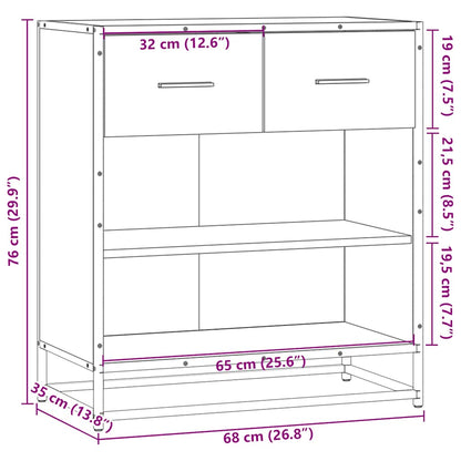 vidaXL Συρταριέρα Sonoma Δρυς 68x35x76 εκ. Επεξεργασμένο Ξύλο