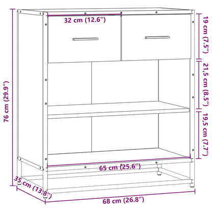 vidaXL Συρταριέρα Γκρι sonoma 68x35x76 cm Ξύλινο μηχανουργικό ξύλο