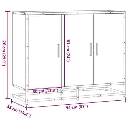 vidaXL Συρταριέρα Μαύρη 94x35x76 εκ. από Επεξεργασμένο Ξύλο