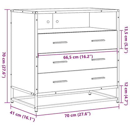 vidaXL Συρταριέρα Sonoma Δρυς 70x41x70 εκ. από Επεξεργασμένο Ξύλο