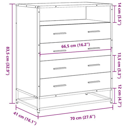 vidaXL Συρταριέρα Καπνιστή Δρυς 70x41x83,5 εκ. από Επεξεργασμένο Ξύλο