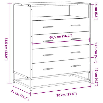 vidaXL Συρταριέρα Γκρι sonoma 70x41x83,5 εκ. από Επεξεργασμένο Ξύλο