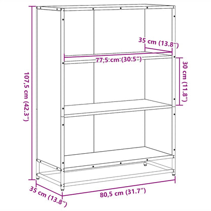 vidaXL Βιβλιοθήκη Γκρι sonoma 80,5x35x107,5 εκ. Επεξεργασμένο Ξύλο