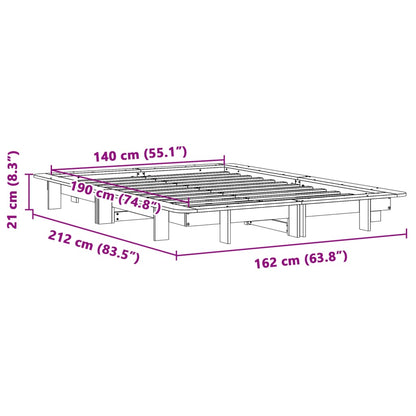 vidaXL Σκελετός Κρεβ. Χωρίς Στρώμα Λευκό 140x190 εκ Μασίφ Πεύκο