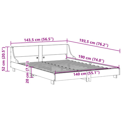 vidaXL Σκελετός Κρεβ. Χωρίς Στρώμα Λευκό 140x190 εκ Μασίφ Πεύκο