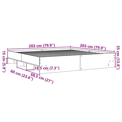 vidaXL Πλαίσιο Κρεβατιού Χωρ. Στρώμα Sonoma Δρυς 200x200 εκ. Επ. Ξύλο