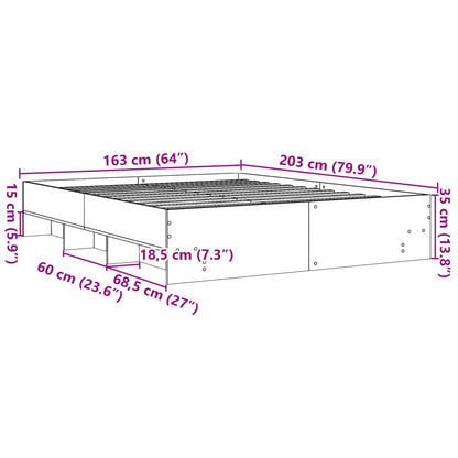 vidaXL Πλαίσιο κρεβατιού χωρίς στρώμα 160x200 εκ. Επεξεργασμένο Ξύλο