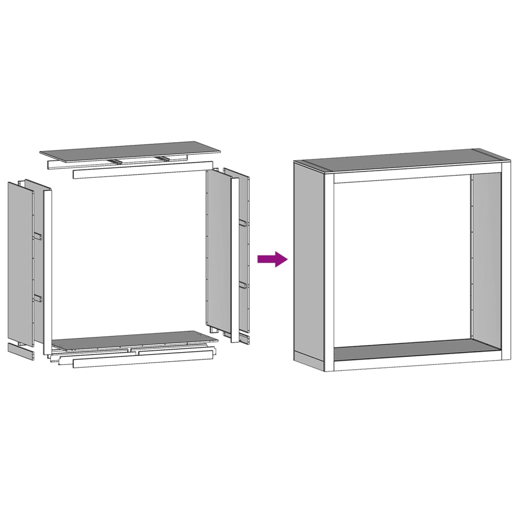 Ράφι για καυσόξυλα vidaXL 100x40x100 cm Ατσάλι σκληρυθέν στον αέρα