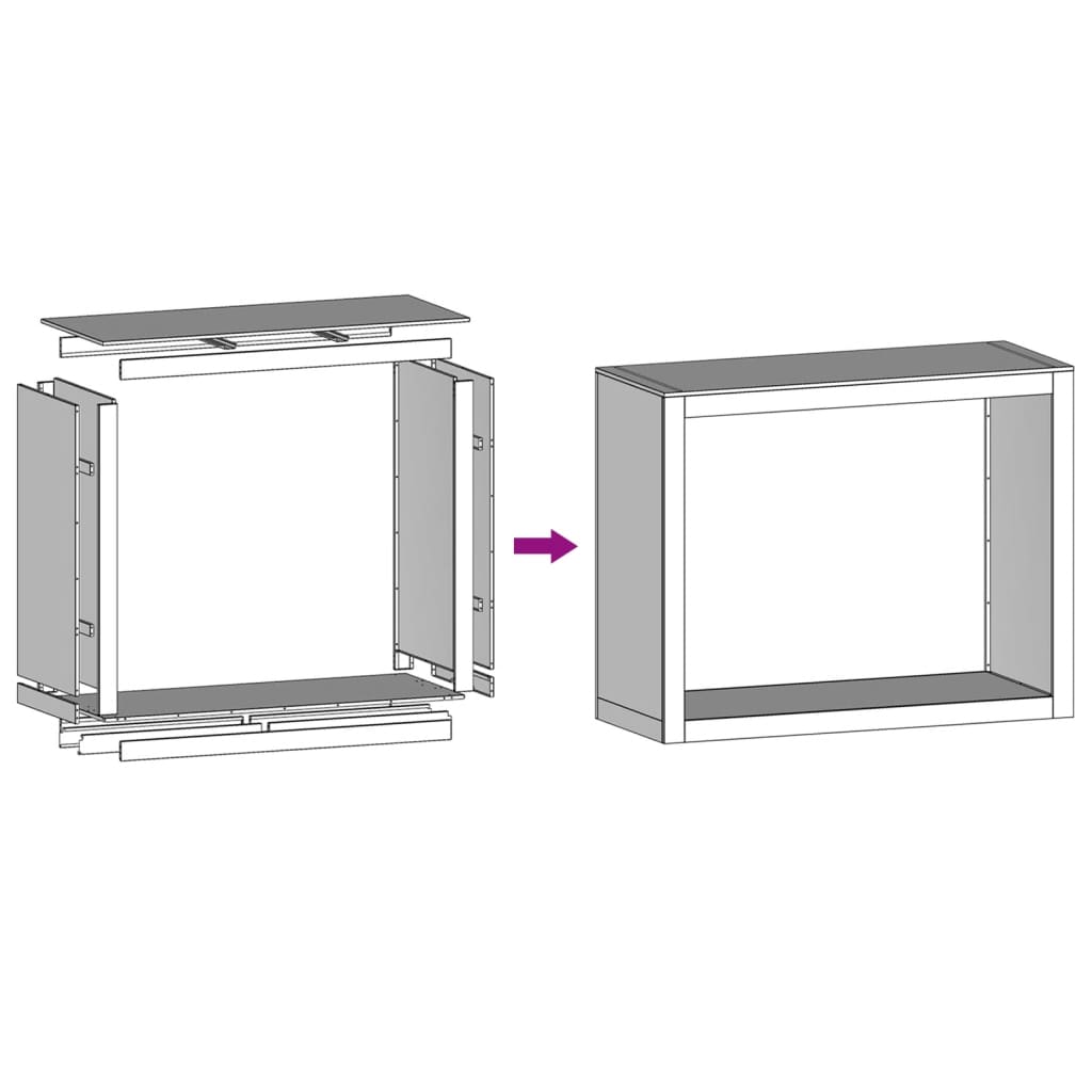 Ράφι για καυσόξυλα vidaXL 100x40x80 cm Ατσάλι σκληρυθέν στον αέρα