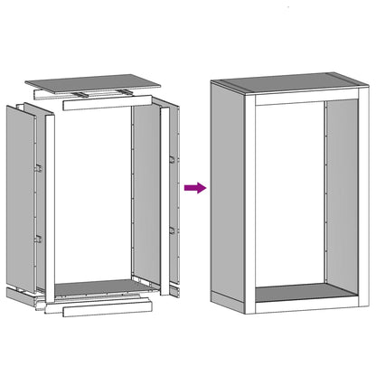 Ράφι για καυσόξυλα vidaXL 60x40x100 cm Ατσάλι σκληρυθέν στον αέρα