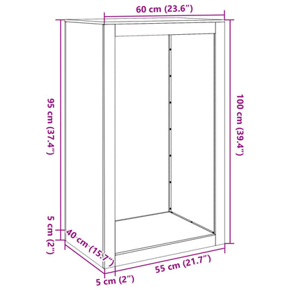 Ράφι για καυσόξυλα vidaXL 60x40x100 cm Ατσάλι σκληρυθέν στον αέρα