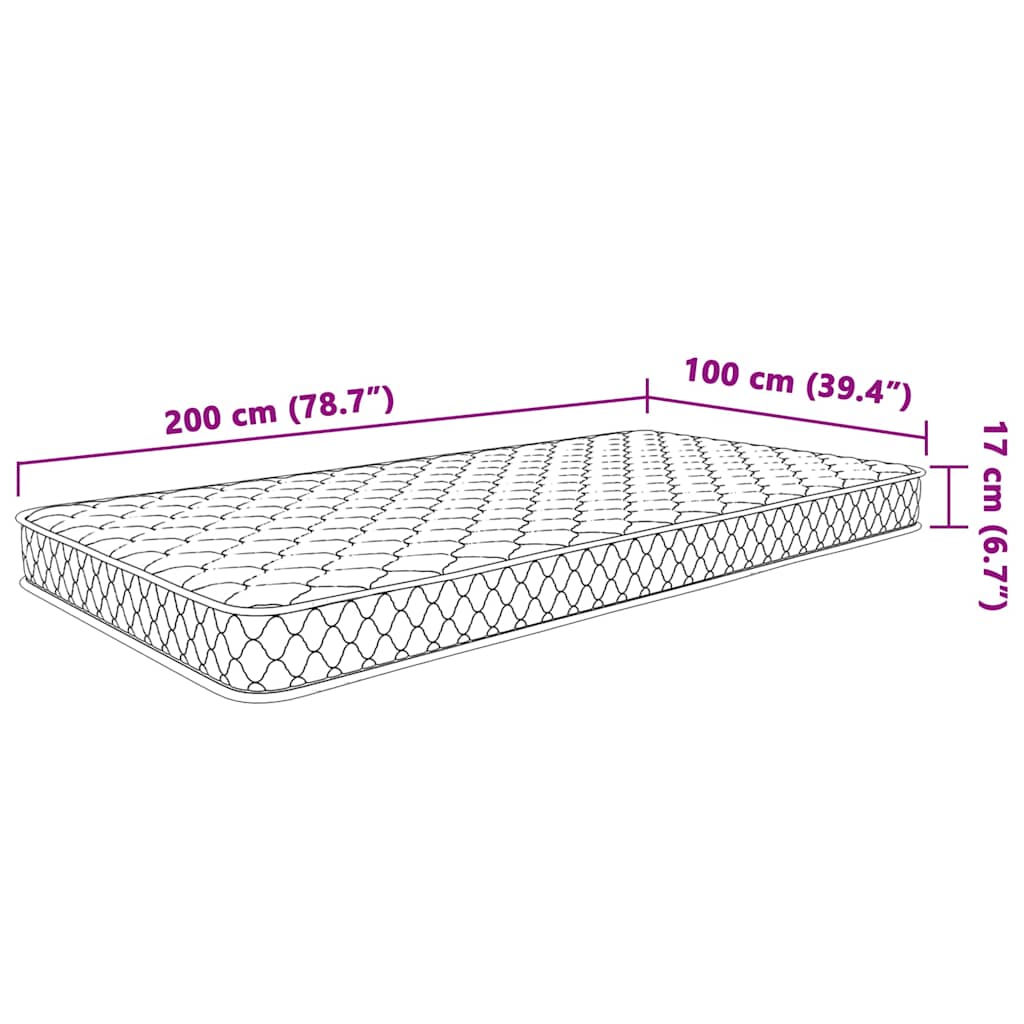 Στρώμα Αφρού Μνήμης Λευκό 100x200x17 εκ.