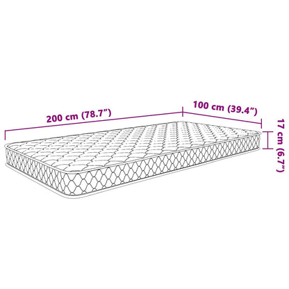 vidaXL Στρώμα με Αφρό Μνήμης Λευκό 100x200x17 εκ.