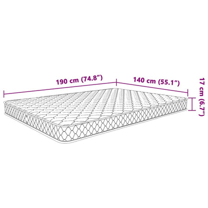 vidaXL Στρώμα με Αφρό Μνήμης Λευκό 140x190x17 εκ.