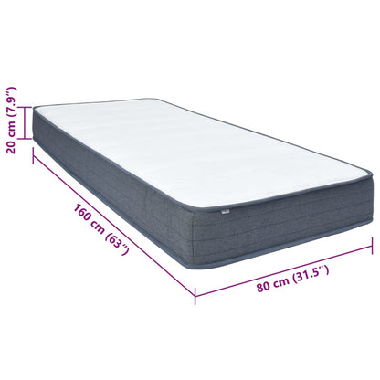 vidaXL Στρώμα Boxspring 160x80x20 εκ. Υφασμάτινο