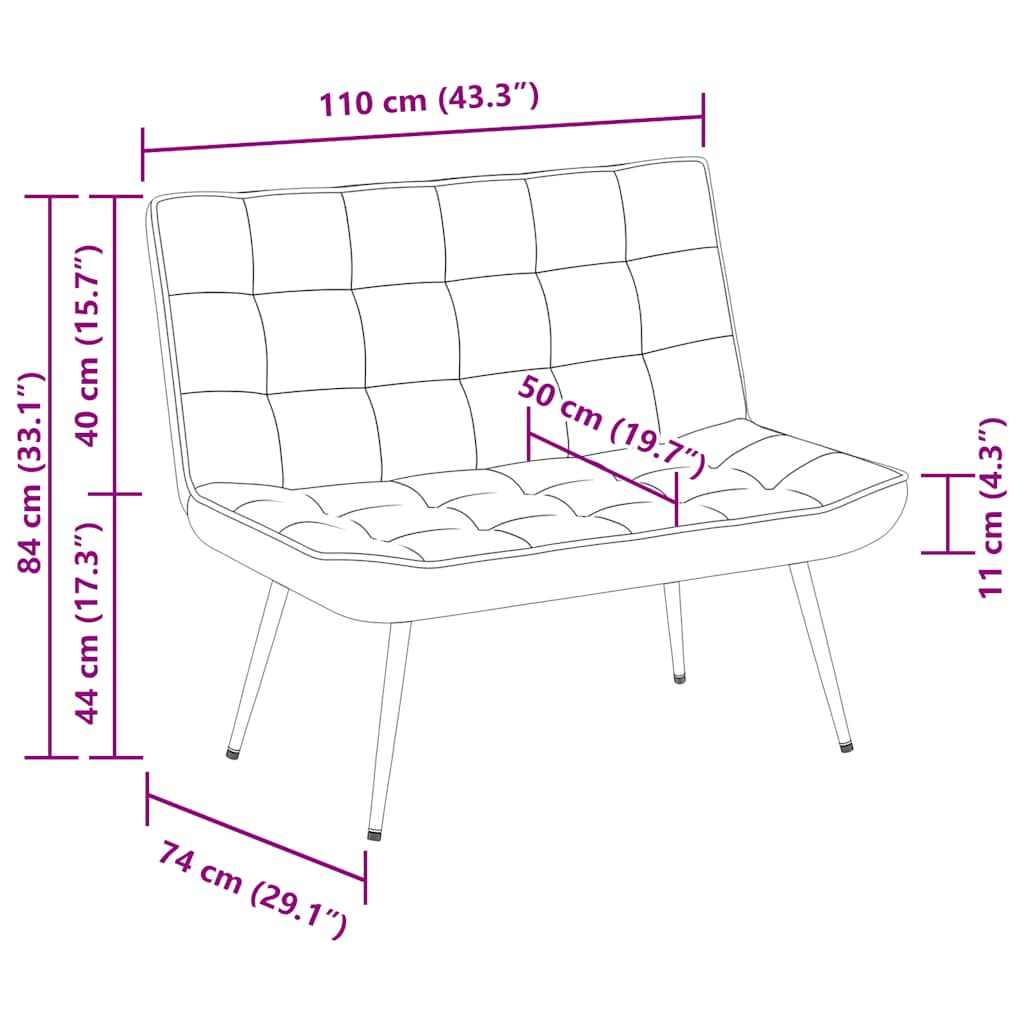 Πάγκος vidaXL Ροζ 110x74x84 εκ.Βελούδο