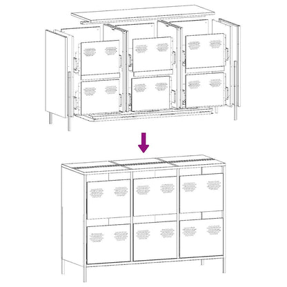 vidaXL Σκευοθήκη Λευκό 101,5x39x73,5 cm Ατσάλι ψυχρής έλασης