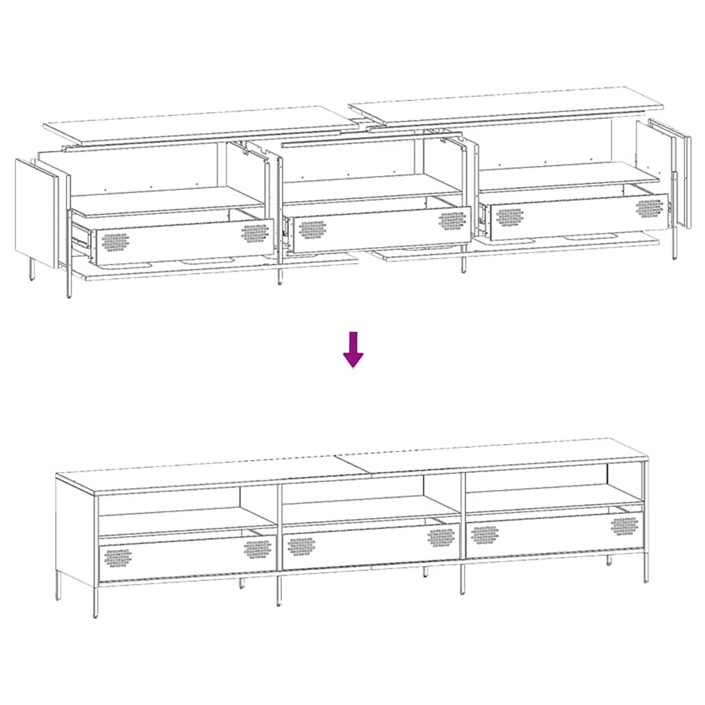 ντουλάπι τηλεόρασης vidaXL Ροζ 202x39x43,5 cm Ατσάλι ψυχρής έλασης