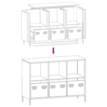 vidaXL Σκευοθήκη Λευκό 101,5x39x73,5 cm Ατσάλι ψυχρής έλασης